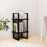 Vidaxl boekenkast met 2 schappen 40x30x70 cm massief grenenhout zwart