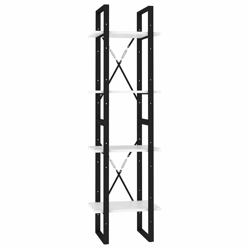 Vidaxl boekenkast met 4 schappen 40x30x140 cm bewerkt hout wit