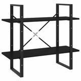 Vidaxl boekenkast met 2 schappen 80x30x70 cm spaanplaat zwart