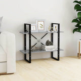 Vidaxl boekenkast met 2 schappen 80x30x70 cm spaanplaat betongrijs