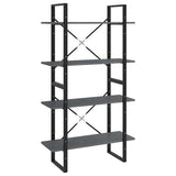 Vidaxl boekenkast met 4 schappen 80x30x140 cm massief grenenhout grijs