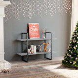 Vidaxl boekenkast met 2 schappen 100x30x70 cm spaanplaat betongrijs