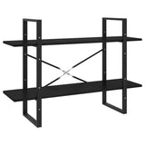 Vidaxl boekenkast met 2 schappen 100x30x70 cm massief grenenhout zwart