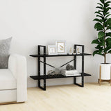 Vidaxl boekenkast met 2 schappen 100x30x70 cm massief grenenhout zwart