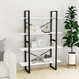 Vidaxl boekenkast met 4 schappen 100x30x140 cm spaanplaat wit