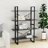 Vidaxl boekenkast met 4 schappen 100x30x140 cm spaanplaat grijs