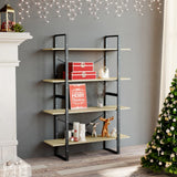 Vidaxl boekenkast 4 schappen 100x30x140 cm bewerkt hout sonoma eiken