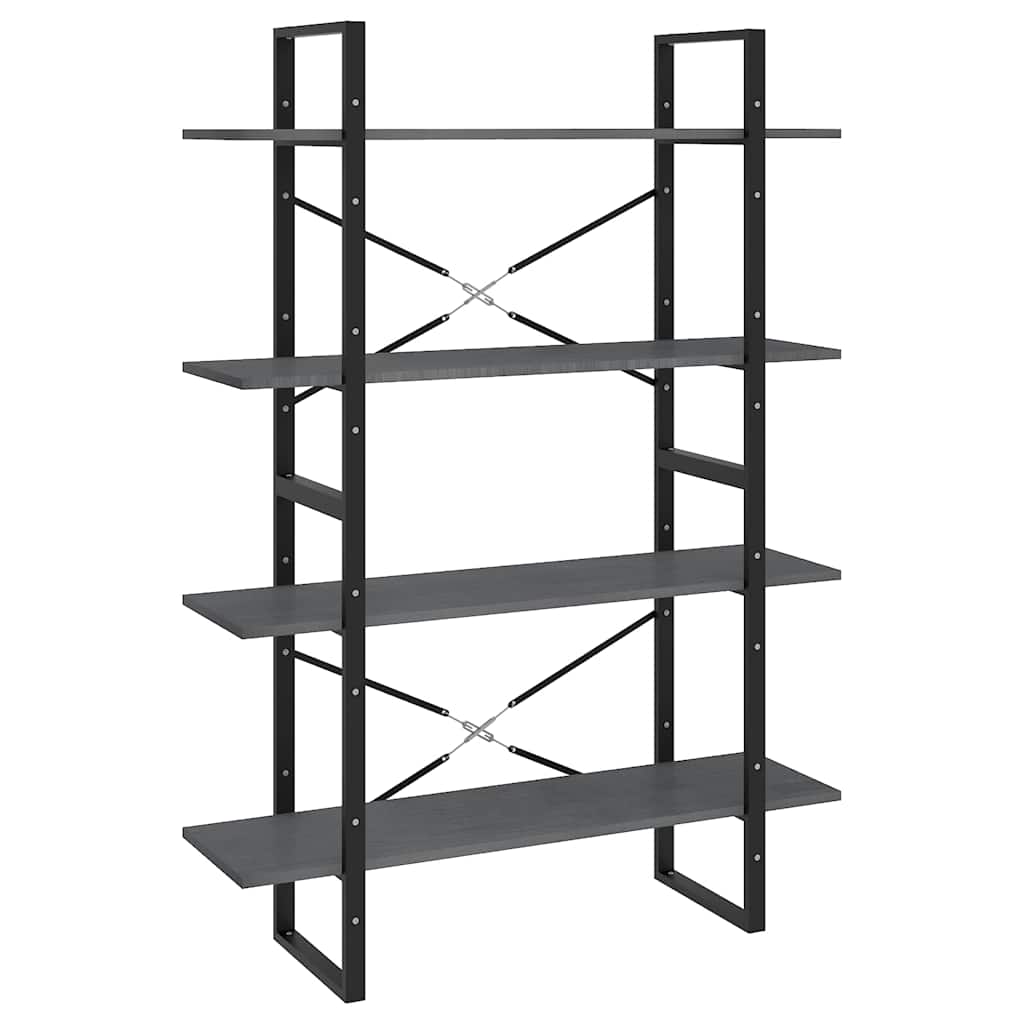 Vidaxl boekenkast met 4 schappen 100x30x140 cm grenenhout grijs