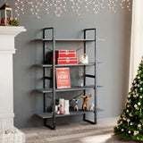 Vidaxl boekenkast met 4 schappen 100x30x140 cm grenenhout grijs
