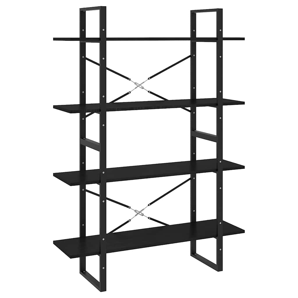 Vidaxl boekenkast met 4 schappen 100x30x140 cm grenenhout zwart