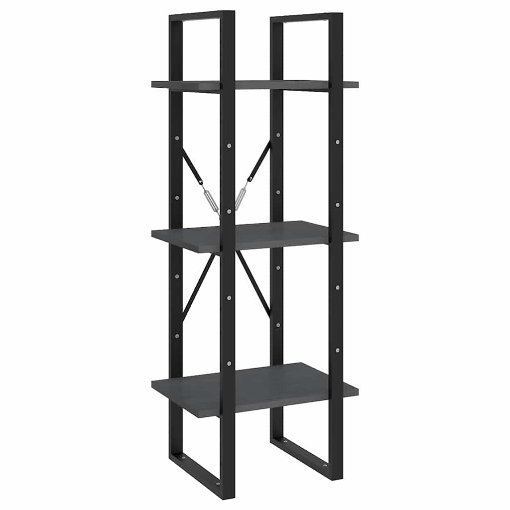 Vidaxl boekenkast met 3 schappen 40x30x105 cm massief grenenhout grijs