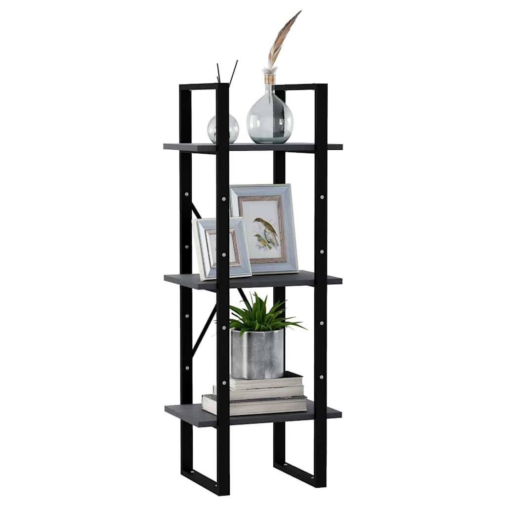 Vidaxl boekenkast met 3 schappen 40x30x105 cm massief grenenhout grijs