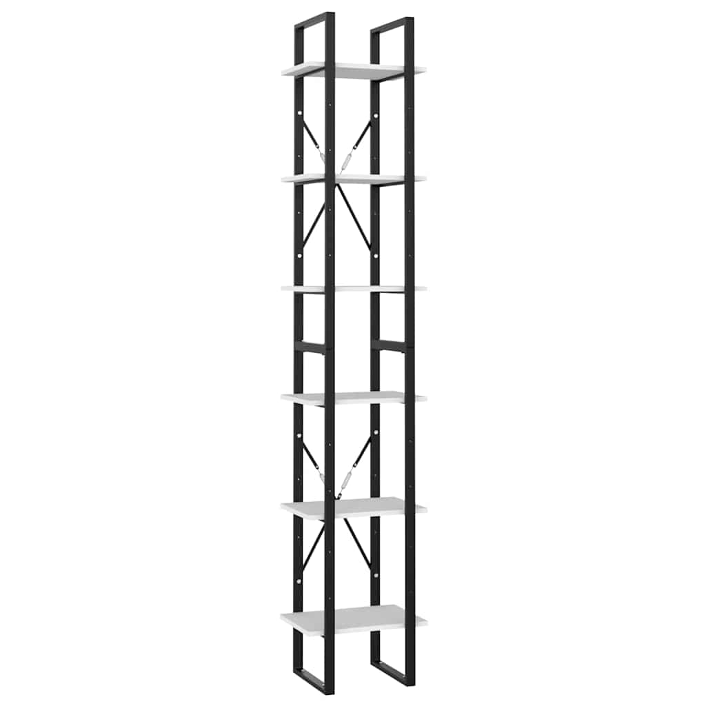 Vidaxl boekenkast met 6 schappen 40x30x210 cm bewerkt hout wit