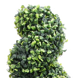 Vidaxl kënschtlech Planz mat Pot Buxus Spiral 117 cm gréng