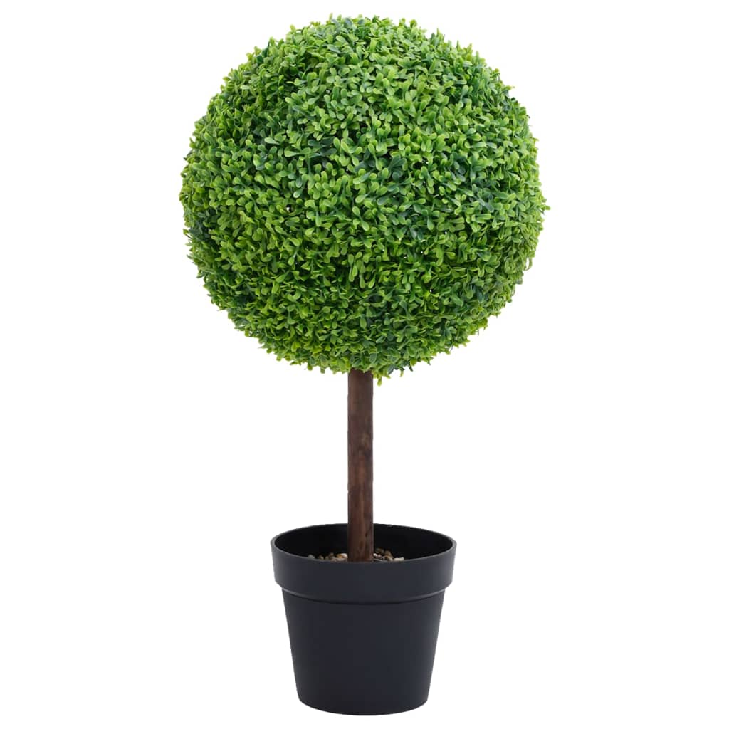 Vidaxl kënschtlech Planz mat Pot Buxus Bulp Formulaire 71 cm Green