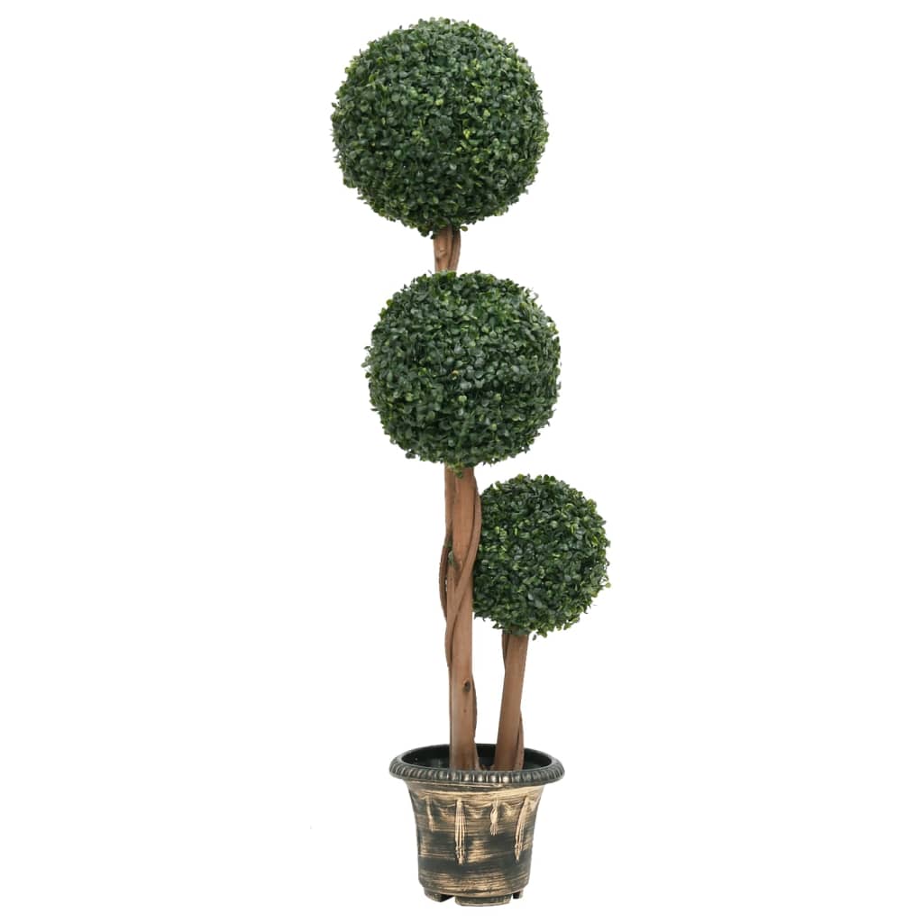 Vidaxl kënschtlech Planz mat Pot Buxus Bol Formulaire 119 cm gréng