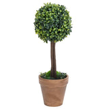 VIDAXL -Künstliche Pflanzen mit Topf 2 St. Boxholz Kugelformation 41 cm Grün