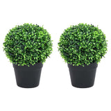 VIDAXL -Künstliche Pflanzen mit Topf 2 St buxus sphärische Formation 37 cm Grün