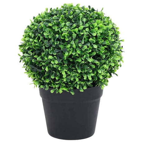 Vidaxl Kunstpflanzen mit Topf 2 Stück Buchsbaumkugelformation 27 cm grün