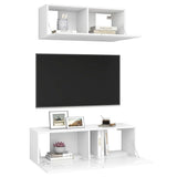 Vidaxl 2-delige tv-meubelset bewerkt hout wit