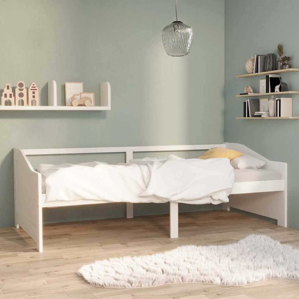 Vidaxl bedbank 3-zits massief grenenhout 90x200 cm wit
