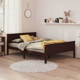 Vidaxl bedframe massief grenenhout donkerbruin 160x200 cm