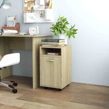 Vidaxl bijzetkast met wielen 33x38x60 cm bewerkt hout sonoma eiken