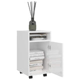 Vidaxl bijzetkast met wielen 33x38x60 cm bewerkt hout hoogglans wit