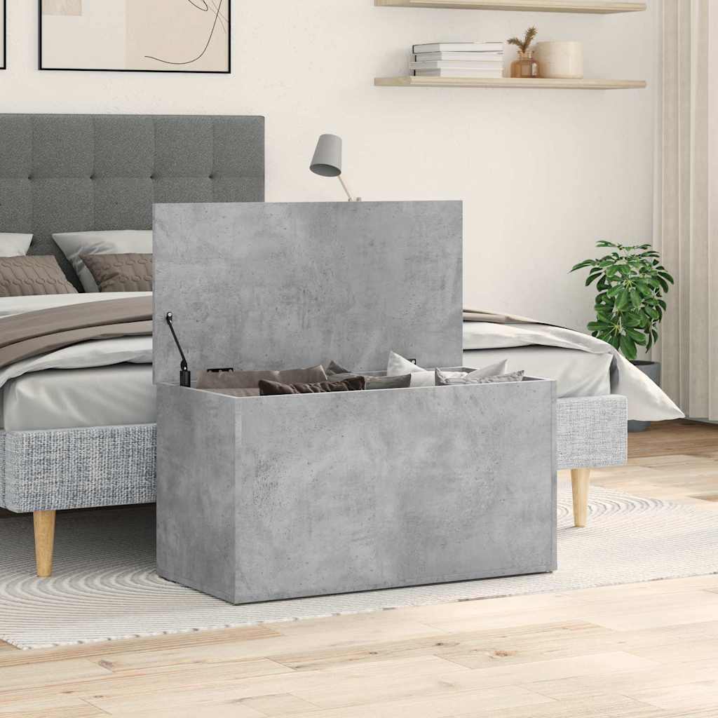Vidaxl opbergkist 84x42x46 cm bewerkt hout betongrijs