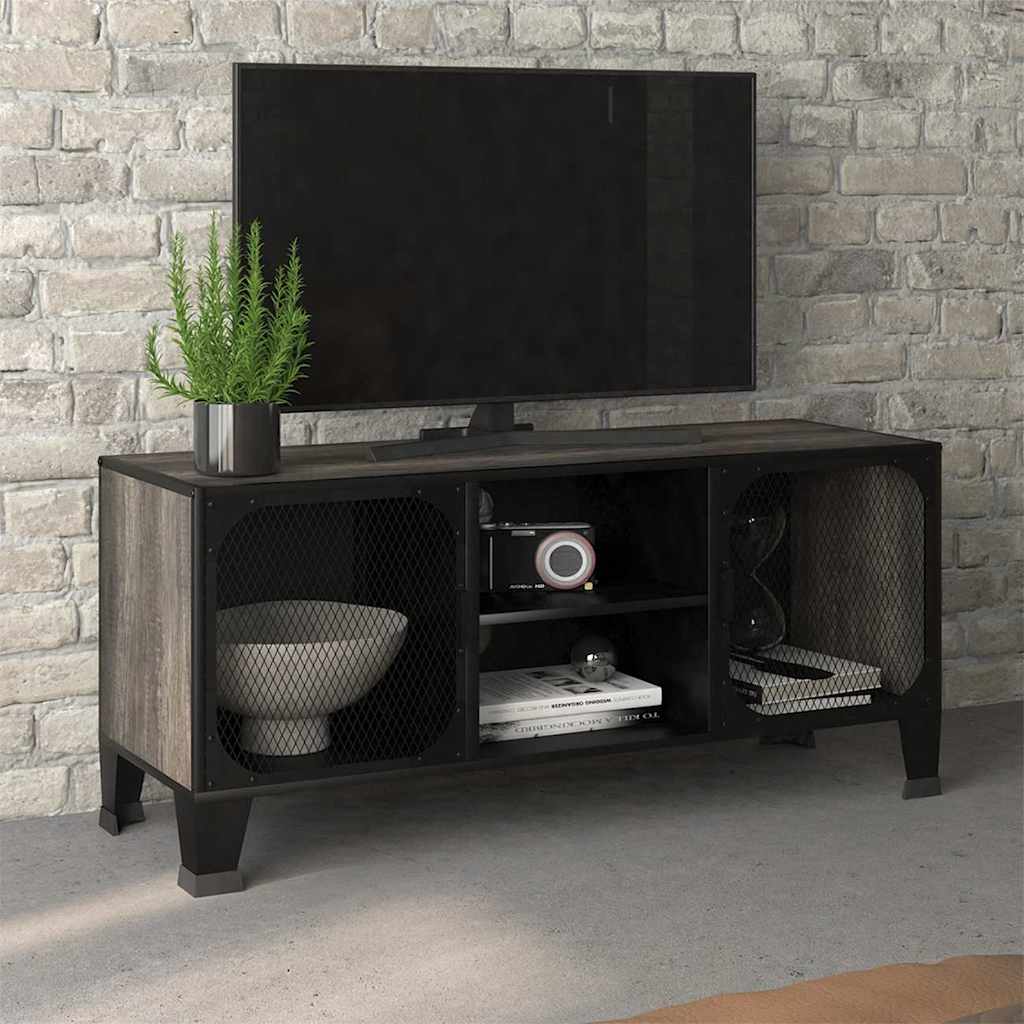 Vidaxl tv-meubel 105x36x47 cm metaal en mdf grijs