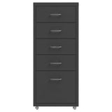 Vidaxl ladeblok verrijdbaar 28x41x69 cm metaal antracietkleurig