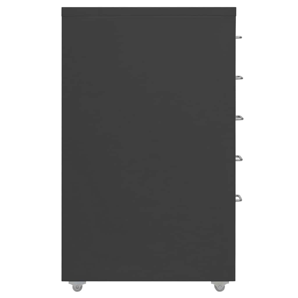 Vidaxl ladeblok verrijdbaar 28x41x69 cm metaal antracietkleurig