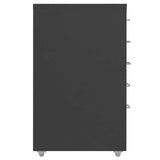 Vidaxl ladeblok verrijdbaar 28x41x69 cm metaal antracietkleurig