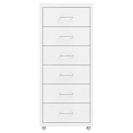 Vidaxl ladeblok verrijdbaar 28x41x69 cm metaal wit
