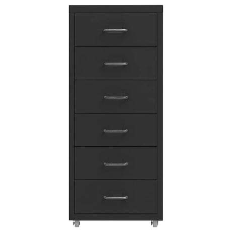 Vidaxl ladeblok verrijdbaar 28x41x69 cm metaal zwart