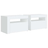 Vidaxl nachtkastjes 2 st led 60x35x40 cm wit