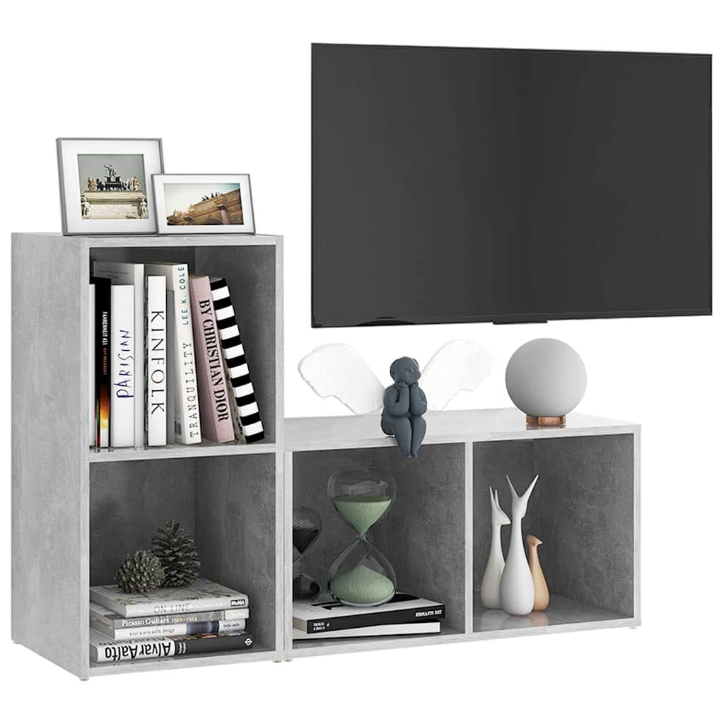 Vidaxl tv-meubelen 2 st 72x35x36,5 cm bewerkt hout betongrijs