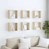 Vidaxl wandschappen kubus 6 st 30x15x30 cm sonoma eikenkleurig