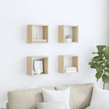Vidaxl wandschappen kubus 4 st 26x15x26 cm sonoma eikenkleurig