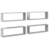 Vidaxl wandschappen kubus 4 st 80x15x26,5 cm bewerkt hout betongrijs