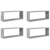 Vidaxl wandschappen kubus 4 st 60x15x23 cm bewerkt hout betongrijs