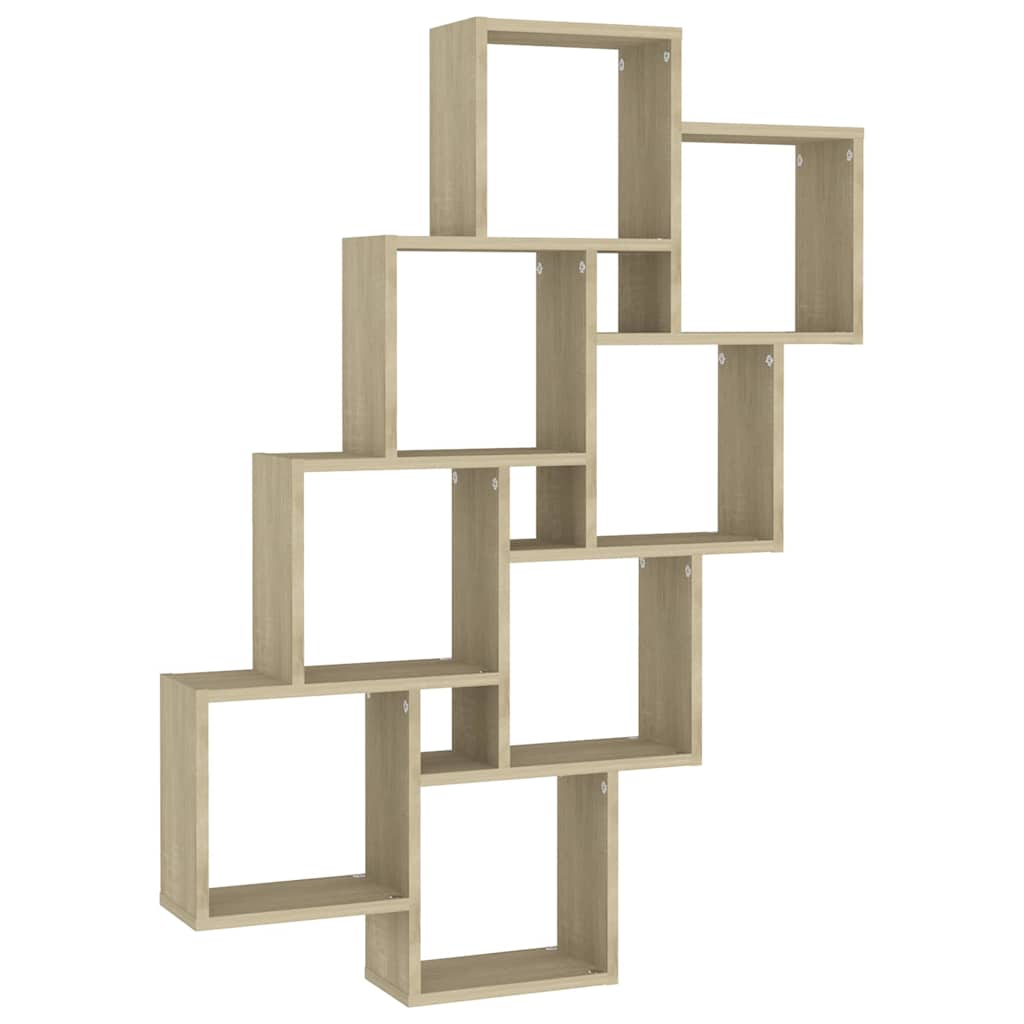 Vidaxl wandschap kubus 90x15x119 cm bewerkt hout sonoma eikenkleurig