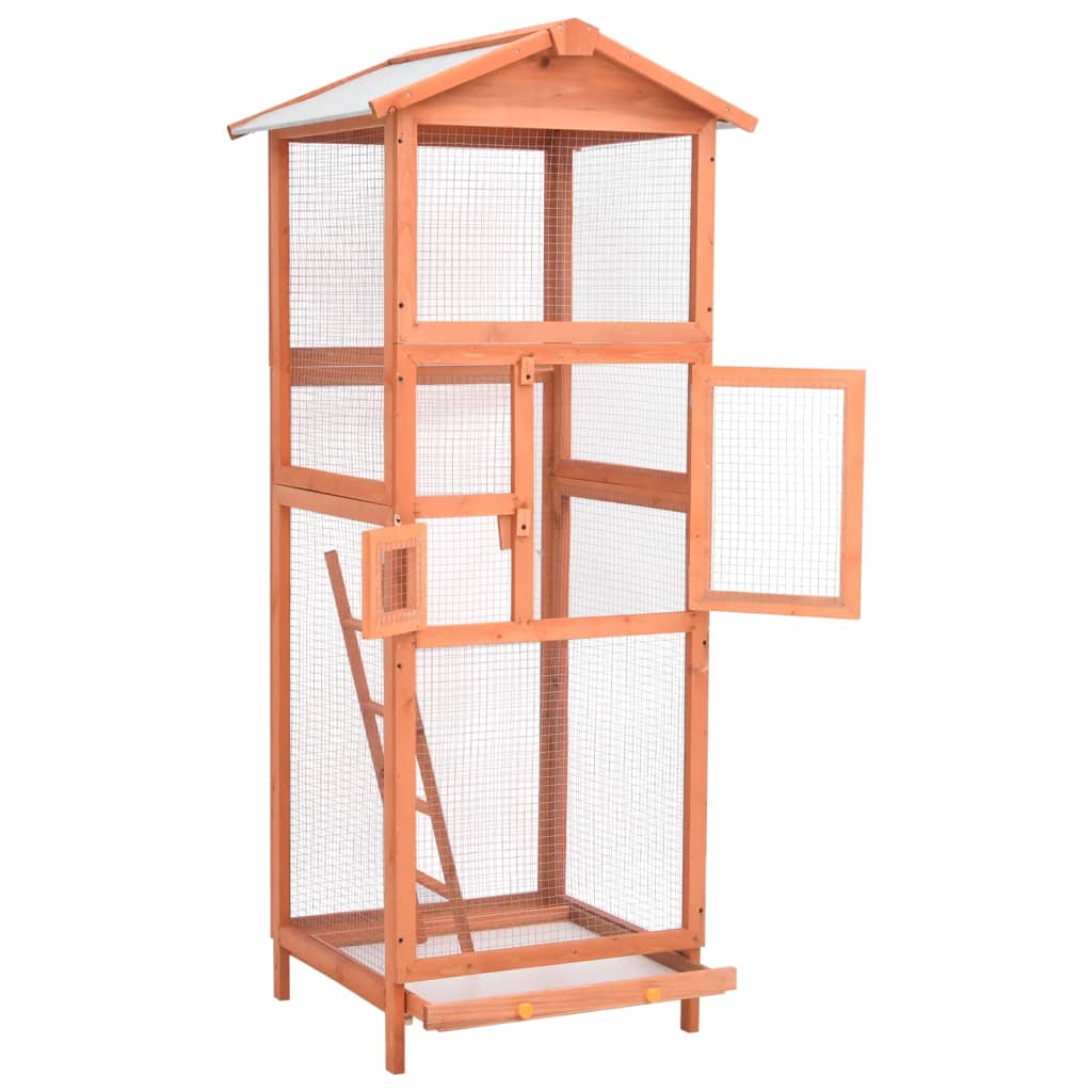 Vidaxl Bird Cage 68x62x166 cm Solid Pinewood