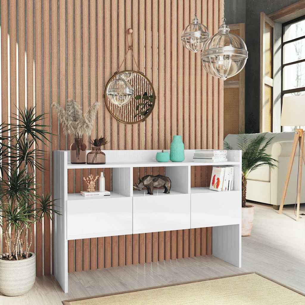 Vidaxl dressoir 105x30x70 cm bewerkt hout hoogglans wit