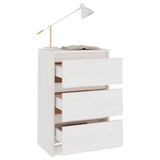 Vidaxl nachtkastje 40x29,5x64 cm massief grenenhout wit