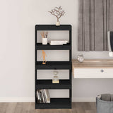 Vidaxl boekenkast kamerscherm 60x30x135,5 cm massief grenenhout zwart