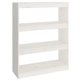 Vidaxl boekenkast kamerscherm 80x30x103,5 cm massief grenenhout wit