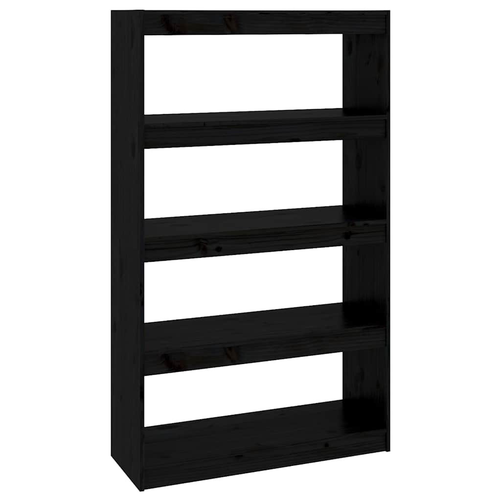 Vidaxl boekenkast kamerscherm 80x30x135,5 cm massief grenenhout zwart