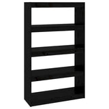 Vidaxl boekenkast kamerscherm 80x30x135,5 cm massief grenenhout zwart