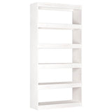 Vidaxl boekenkast kamerscherm 80x30x167,4 cm massief grenenhout wit